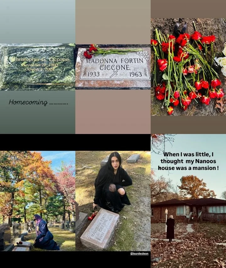 Madonna and daughter Lourdes visit Christopher Ciccone's grave