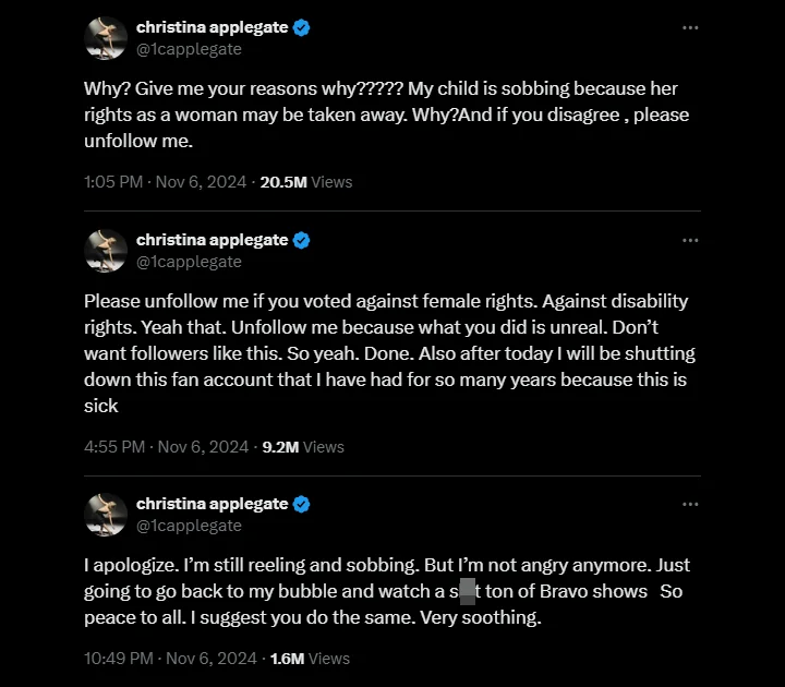 Christina Applegate's Tweets