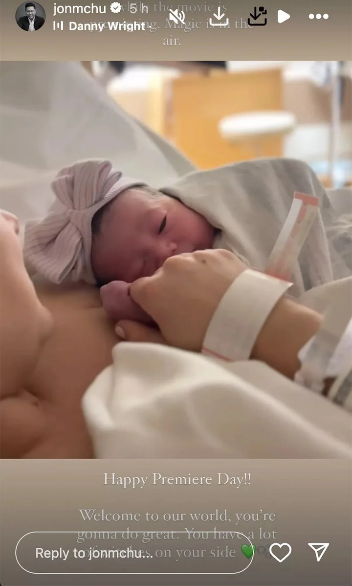 Jon M. Chu debuts newborn baby