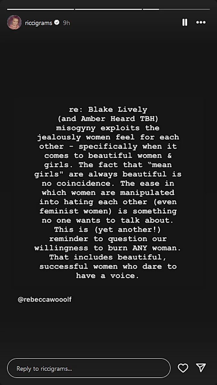 Christina Ricci's IG Story