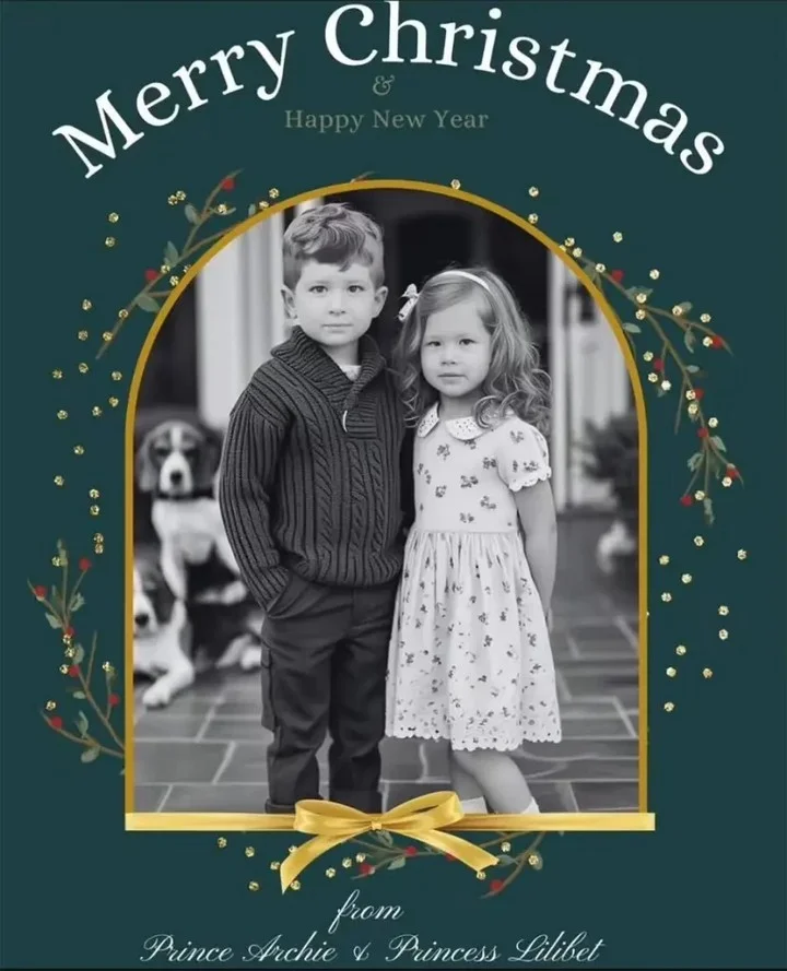 Fake Christmas card of Prince Harry and Meghan Markle's kid