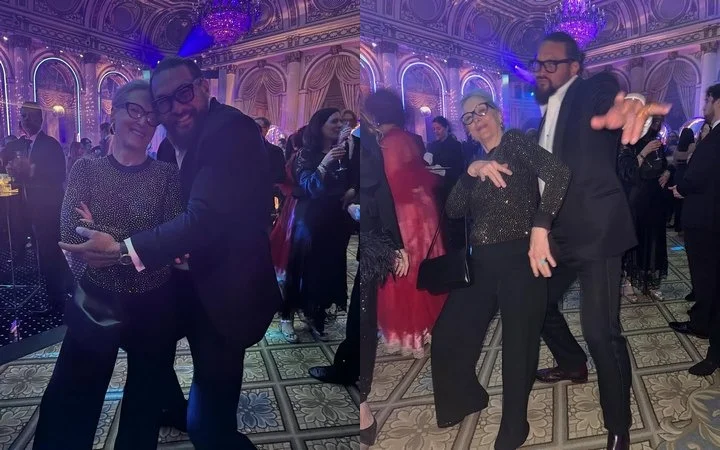Jason Momoa and Meryl Streep at 'SNL50' afterparty