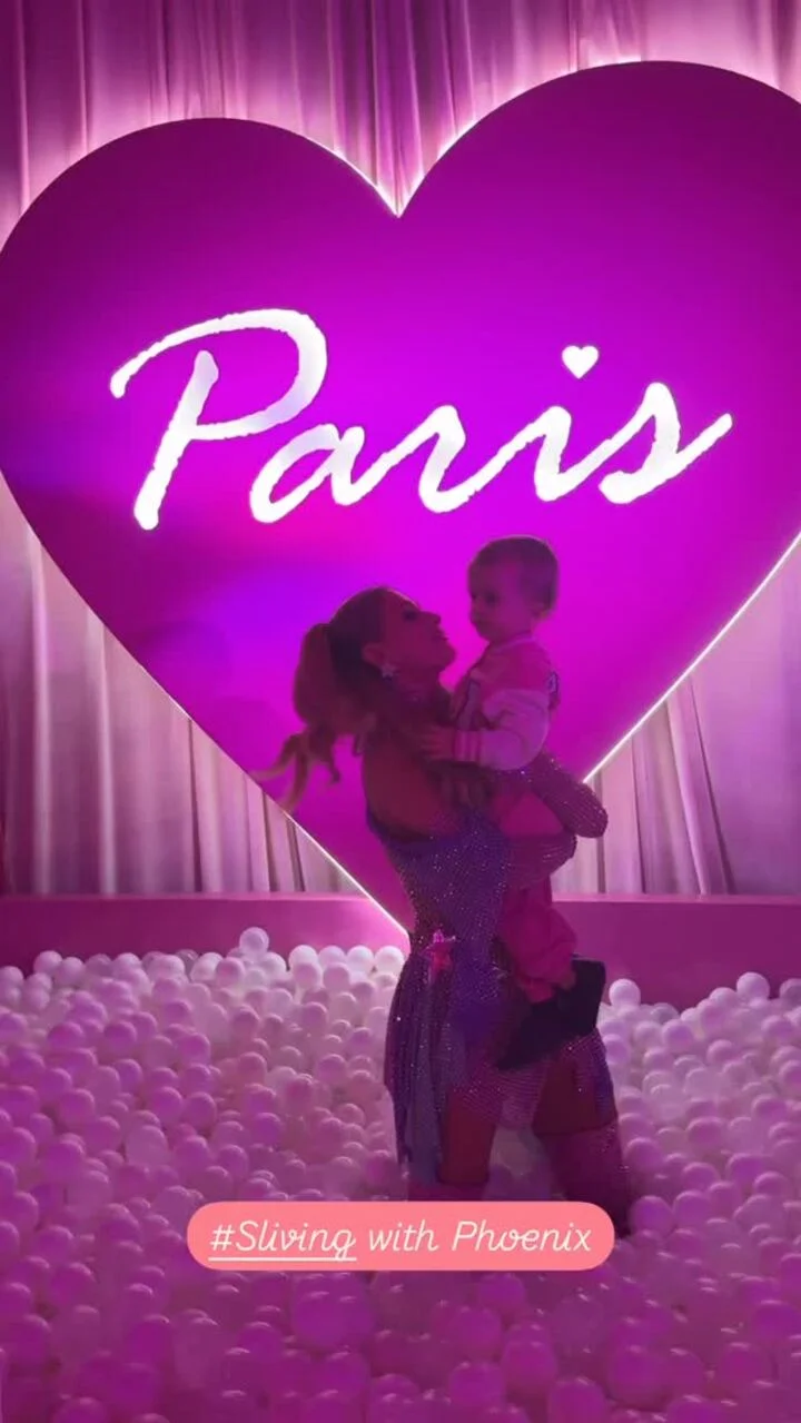 Paris Hilton and her son Phoenix