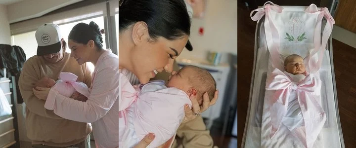 Hardy and wife Caleigh Ryan introduce their baby