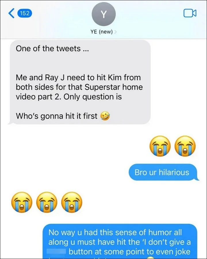 Kanye West cracks a joke about Kim Kardashian's infamous tape