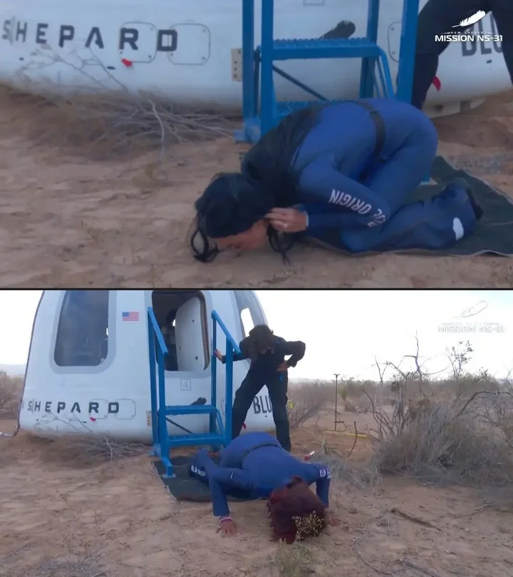 Katy Perry and Gayle King kiss the earth after space travel