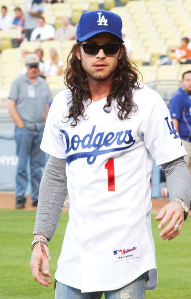 Nathan Followill, Kings of Leon<br>WWE Superstar John Cena Throws Out Ceremonial First Pitch at Dodger Stadium