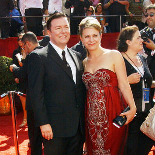 Ricky Gervais, Jane Fallon in 60th Primetime EMMY Awards - Arrivals