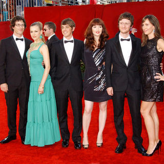 Andy Samberg, Joanna Newsom, Jorma Taccone, Akiva Schaffer in The 61st Annual Primetime Emmy Awards - Arrivals
