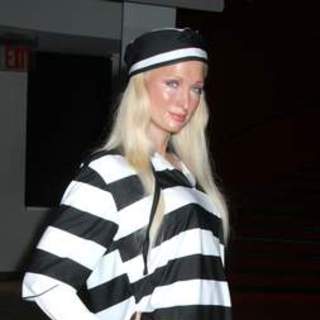 Paris Hilton Jailbird Wax Figure at Madame Tussaud's Dons Black and White Striped Prison Garb