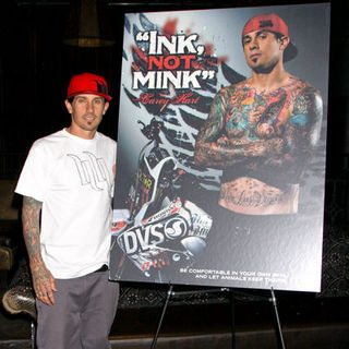 Carey Hart; in Carey Hart Unveils PETA's New Ad "Ink, Not Mink" at Wasted Space in Las Vegas on February 3, 2009
