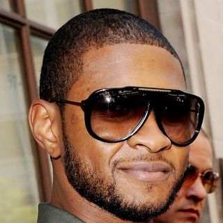 Usher in Usher Departing the Jo Whiley Show at BBC Radio 1 in London on May 8, 2008