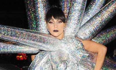 Lady GaGa Turns Into a Star in Spiky Inflatable Outfit in Paris