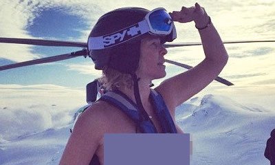 Chelsea Handler Goes Topless on Snowy Mountain