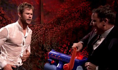 Video: Chris Hemsworth Dances While Sprayed With Water on Jimmy Fallon's Show