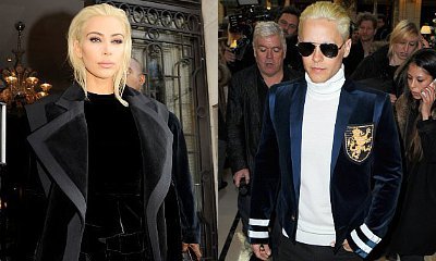 Kim Kardashian and Jared Leto Debut New Platinum Hair at Paris Fashion Week