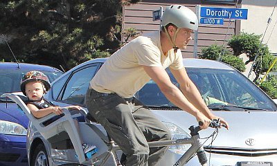 Josh Duhamel Enjoys Mountain Bike Ride With Son Axl