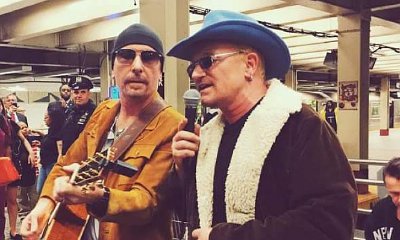 U2 Performs as Buskers in the New York City Subway