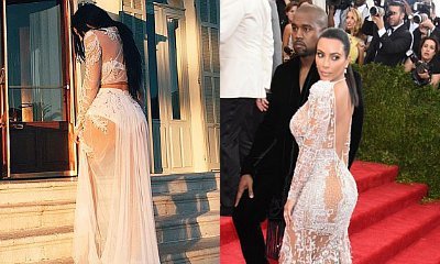 Kylie Jenner Copies Sister Kim Kardashian's 2015 Met Gala See-Through Dress in Cannes