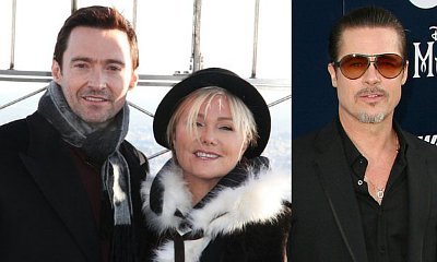 Hugh Jackman Reacts to His Wife's Angelina Jolie Ban: 'As Long As She Doesn't Work With Brad Pitt'