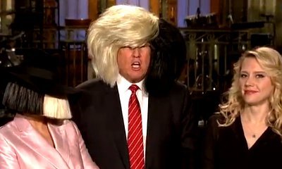 Donald Trump Tries On Sia's Wig in New 'Saturday Night Live' Promo