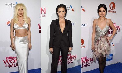 Lady GaGa, Demi Lovato, Selena Gomez Stun at Billboard Women in Music 2015