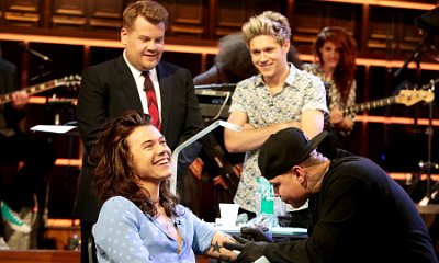 Harry Styles Gets Inked on 'The Late Late Show'. See His New Tattoo