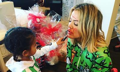 Khloe Kardashian Is North West's Makeup Client in These Cute Christmas Pics