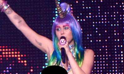 Miley Cyrus Wore Fake Bare Breasts and See-Through Tights at L.A. Concert