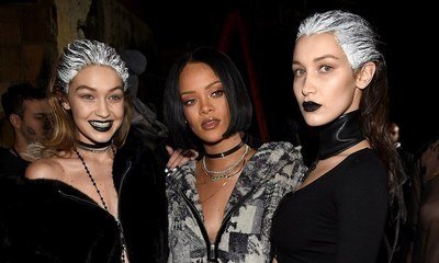 Rihanna Has Gigi Hadid's Hair Painted 'Frozen' White at Puma Fashion Show