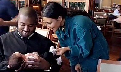 Kim Kardashian and Kanye West Cradle Chrissy Teigen and John Legend's Baby During Brunch