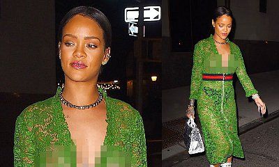 Rihanna Flashes Nipples in See-Through Dress and Later Steps Out in Green Tutu Dress