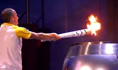 Vanderlei De Lima Lights the Olympic Cauldron After Pele Withdraws Over Health Condition