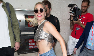 Lady GaGa Bares Underboob and Butt Cheeks in Very Short Crop Top and Daisy Dukes