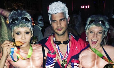 Who Wears It Best? Taylor Lautner and Nina Dobrev Sport Ryan Lochte Costumes for Halloween