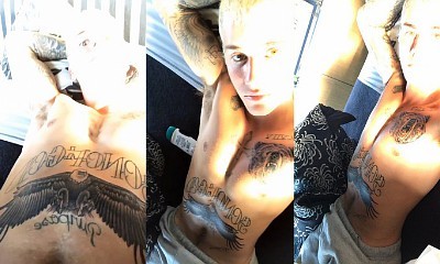 Justin Bieber Debuts New Giant Eagle Ink While Sharing Hot Shirtless Pics