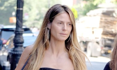 Makeup-Free Heidi Klum Looks Pale and Tired
