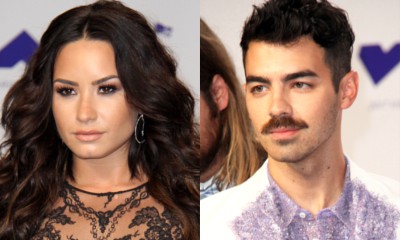 MTV VMAs 2017: Demi Lovato Goes Sheer and Braless on Red Carpet, Joe Jonas Debuts Full Mustache