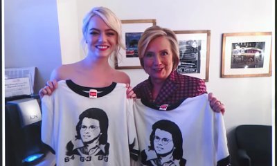 She Looks Naked! Emma Stone Has an Epic Photo Fail With Hillary Clinton