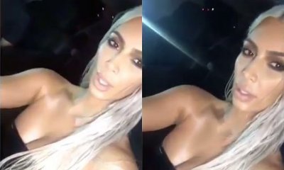 Kim Kardashian Rocks Silver Locks and Latex Gown Following News of Baby No. 3