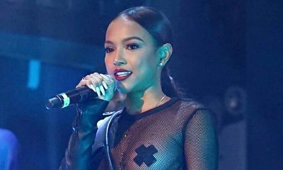 Karrueche Tran Lets Her Boob Hang Out in Mesh Outfit