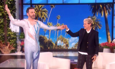 Jimmy Kimmel Has Ellen DeGeneres' 60th Birthday Gift on His Crotch