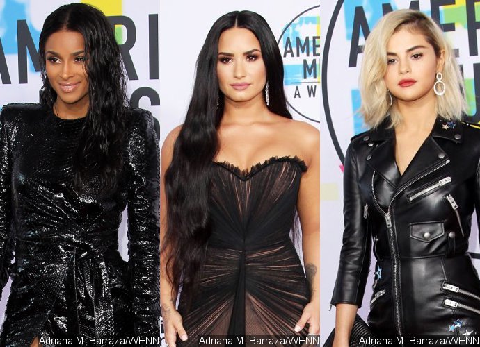AMAs 2017: Ciara, Demi Lovato and Blonde Selena Gomez Slay in Sexy Black Dresses on Red Carpet