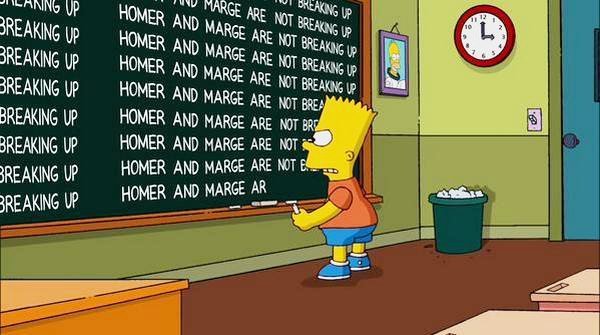 Bart Simpson Reacts to Reports of His Parents Marge and Homer's Breakup