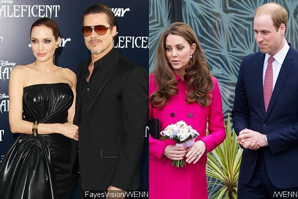 Brad Pitt and Angelina Jolie Have Tea With Prince William and Kate Middleton