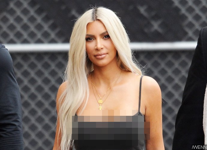 Braless Kim Kardashian Flaunts Nipples in Tiny Crop Top