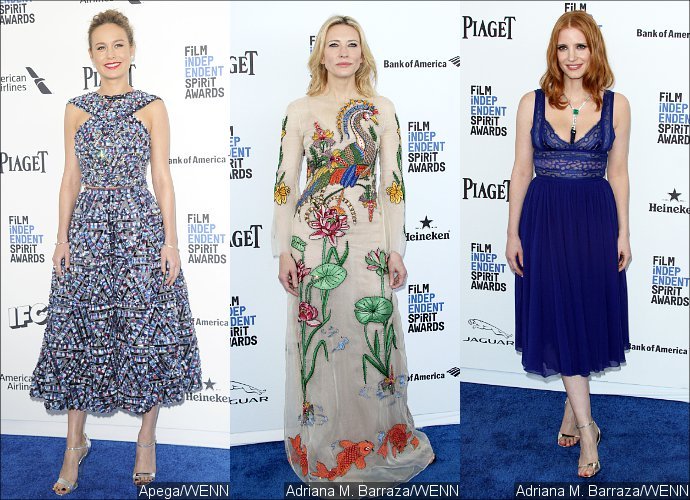 Brie Larson, Cate Blanchett, Jessica Chastain Grace Blue Carpet at Indie Spirit Awards 2016