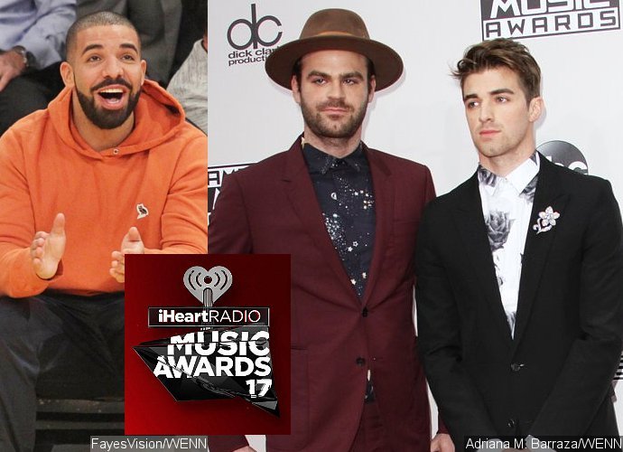 Drake and Chainsmokers Top Nominations for 2017 iHeartRadio Music Awards