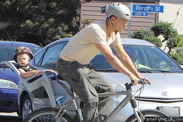 Josh Duhamel Enjoys Mountain Bike Ride With Son Axl