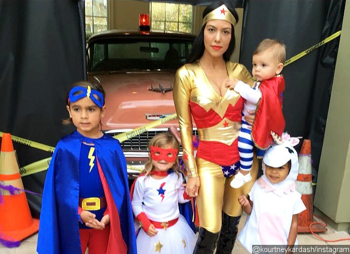 Kourtney Kardashian and Her Kids Dress Up as Superheroes for Halloween